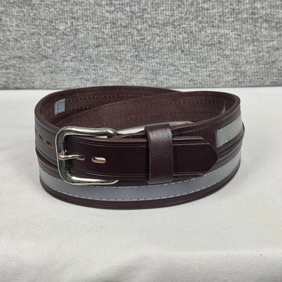 6601 - 2.25 RIVERSIDE MFG. CO. BY BOSTON BELTS – GENUINE LEATHER – SIZE 40 – REFLECTIVE 3M